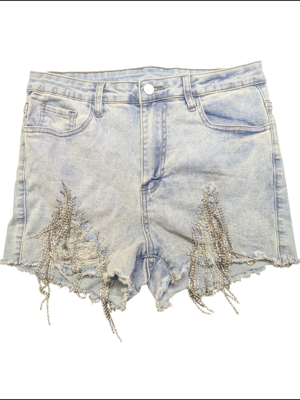 ✨ Rhinestone Fringe Distressed Denim Shorts | Festival / Western Vibes ✨